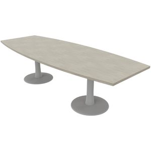 Quadrifoglio Konferenztisch Idea, Tonnenform, 280 x 76 x 110cm, beton / silber