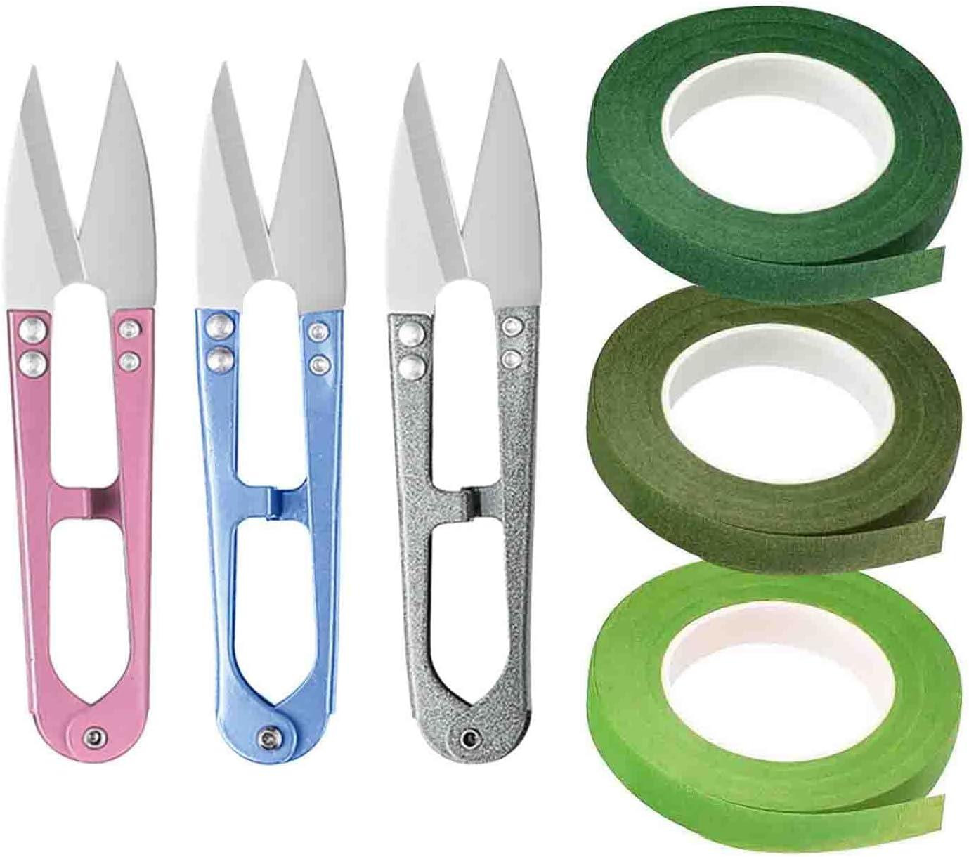 3-delige mini-snoeischaarset van koolstofstaal met 3 rollen crêpepapier voor tuinieren en bloemen