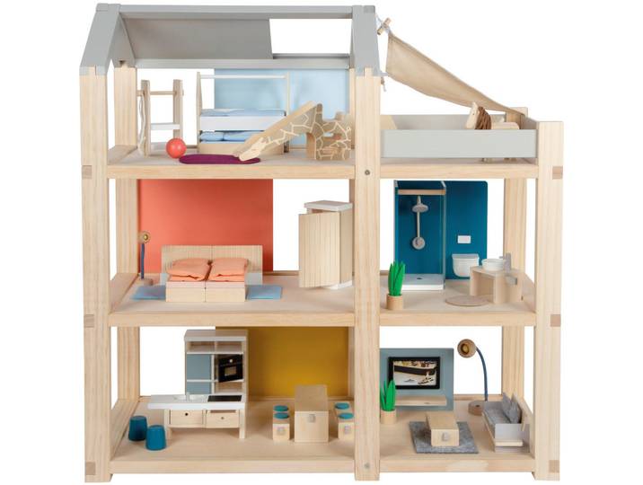 small foot Puppenhaus, Mehrfarbig, Holz, 67x67x30 cm, EN 71, Europäischer Sicherheitsstandard, Spielzeug, Kinderspielzeug, Puppen & Puppenzubehör, Puppenhäuser