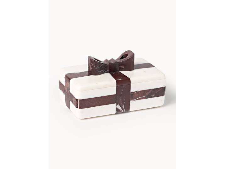 Boîte de Noël décorative Cutemas, marbre Rosso Levanto, larg. 19 cm
