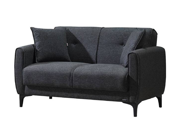 Einzelsofa anthrazit Schlaffunktion ausziehbar 2-Sitzer 138 cm - SAHIN
