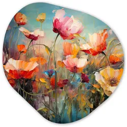 WANDBILD Blumen - Aquarell - Kunst - Botanisch - Natur Wanddeko 40x40 cm