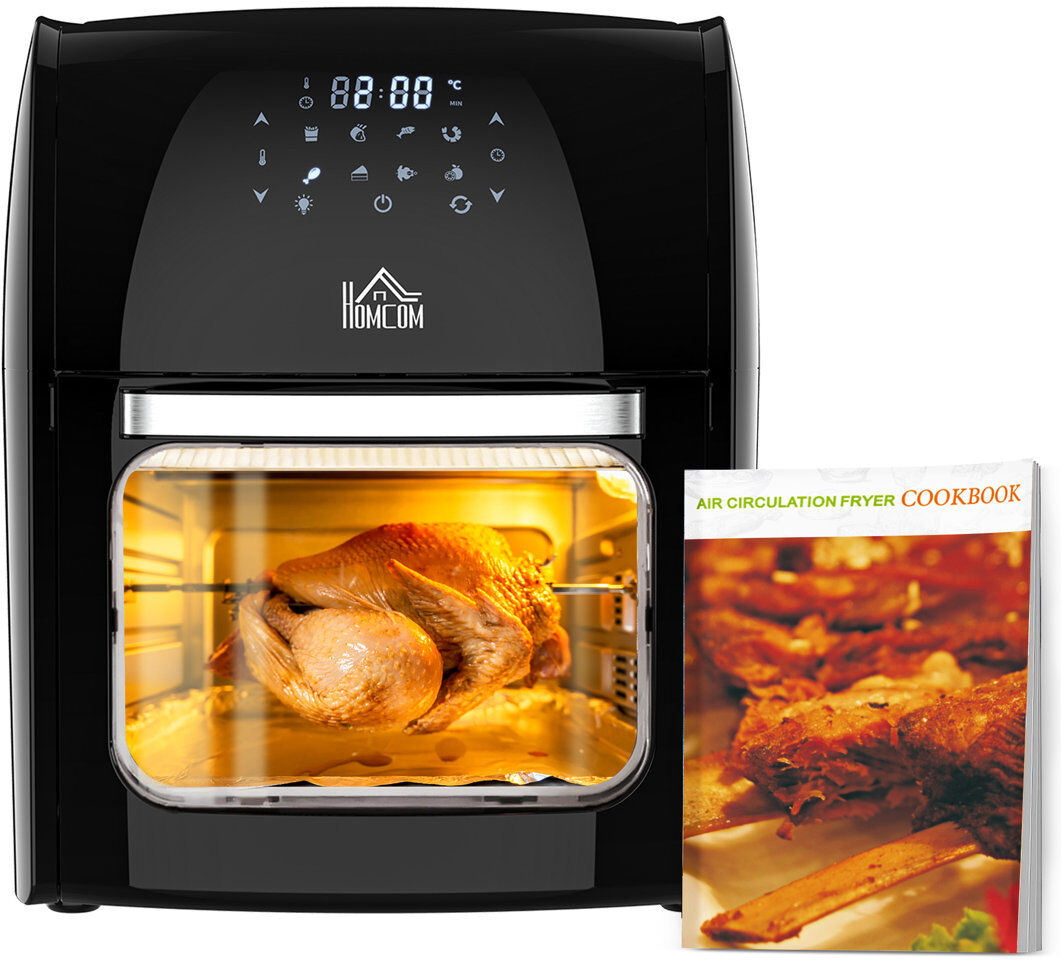 HOMCOM 12L Air Fryer Oven with 8 Preset Modes Rapid Air Circulation Black 12L