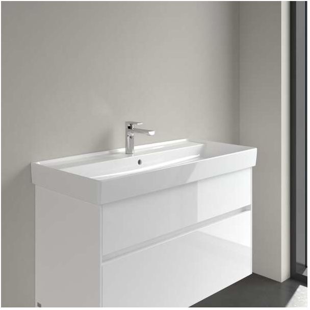 Villeroy und Boch Villeroy & Boch Collaro Waschtisch 4A331G01 mit Überlauf und Hahnloch, 100x47cm, weiß
