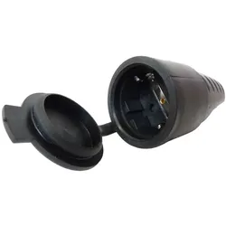 Gummikupplung IP44 16A 250V Steckdose Kupplung schwarz Schuko MXG-15