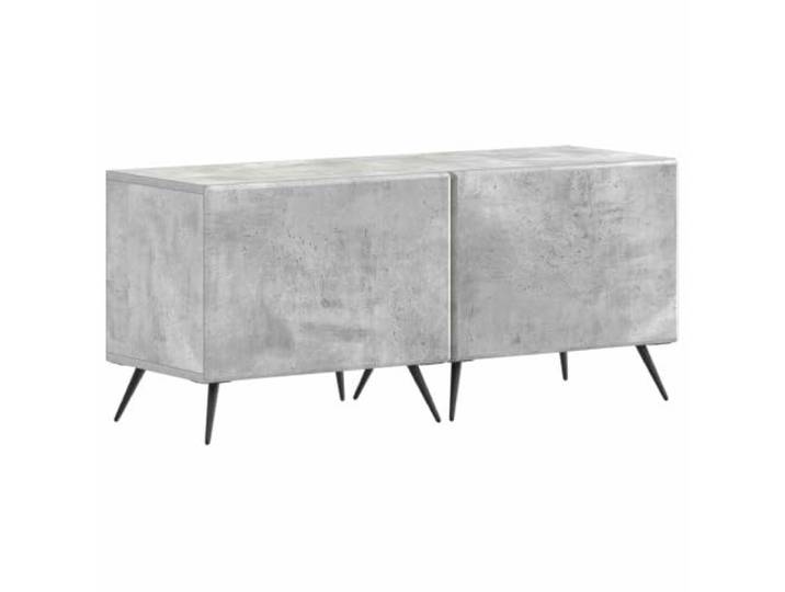 VIHHQGC TV-Schrank Betongrau Holzwerkstoff mit Staufächern Reversible Türinstallation, konische Beine, feuchtigkeitsresistente Oberfläche, moderne Optik, einfache Reinigung