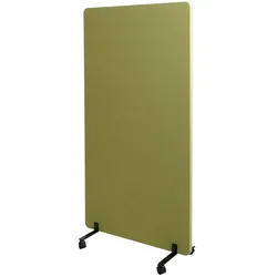 Proregal Akustik-Trennwand | HxBxT 147x80x39 cm | doppelwandig rollbar Stoff Grün | Büro-Sichtschutz Raumteiler Pinnwand