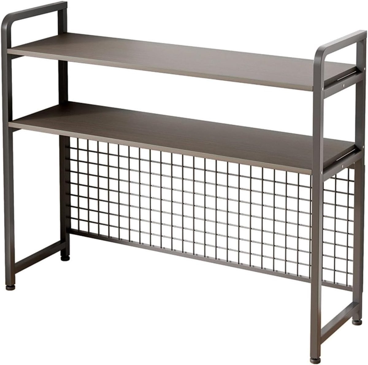 Zwarte Bureaublad Boekenplank met Stevig Metaal Frame, Breedte: 95 cm