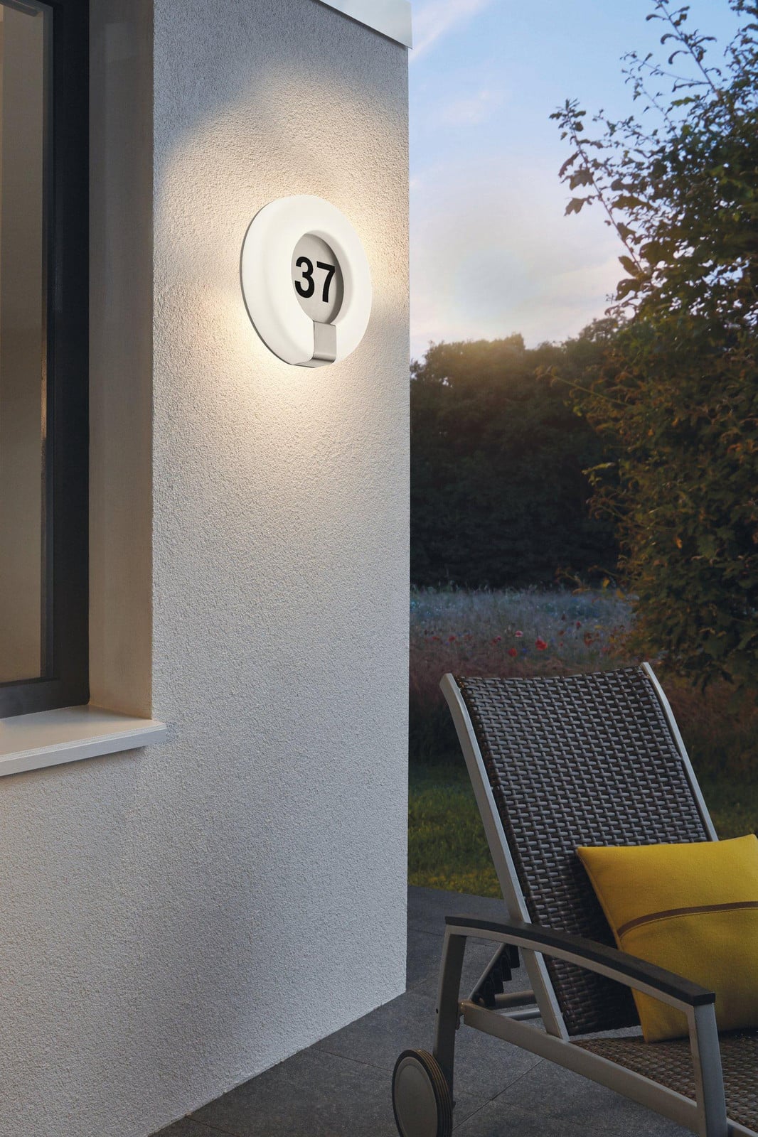 Eglo Marchesa-C Led muurlamp Wit en RVS, Rond, IP44