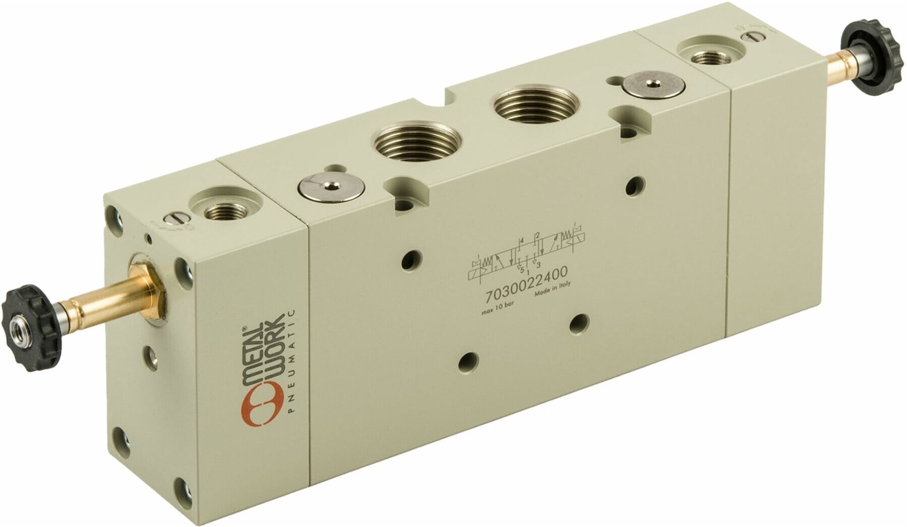 Riegler 5/3-Wegeventil, elektropn., ext. Steuerl., Mitte entlüftet, G 1/2 (7030022500)