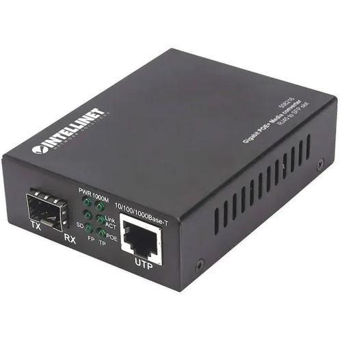 Intellinet Gigabit PoE + Medienkonverter RJ45 SFP 120km