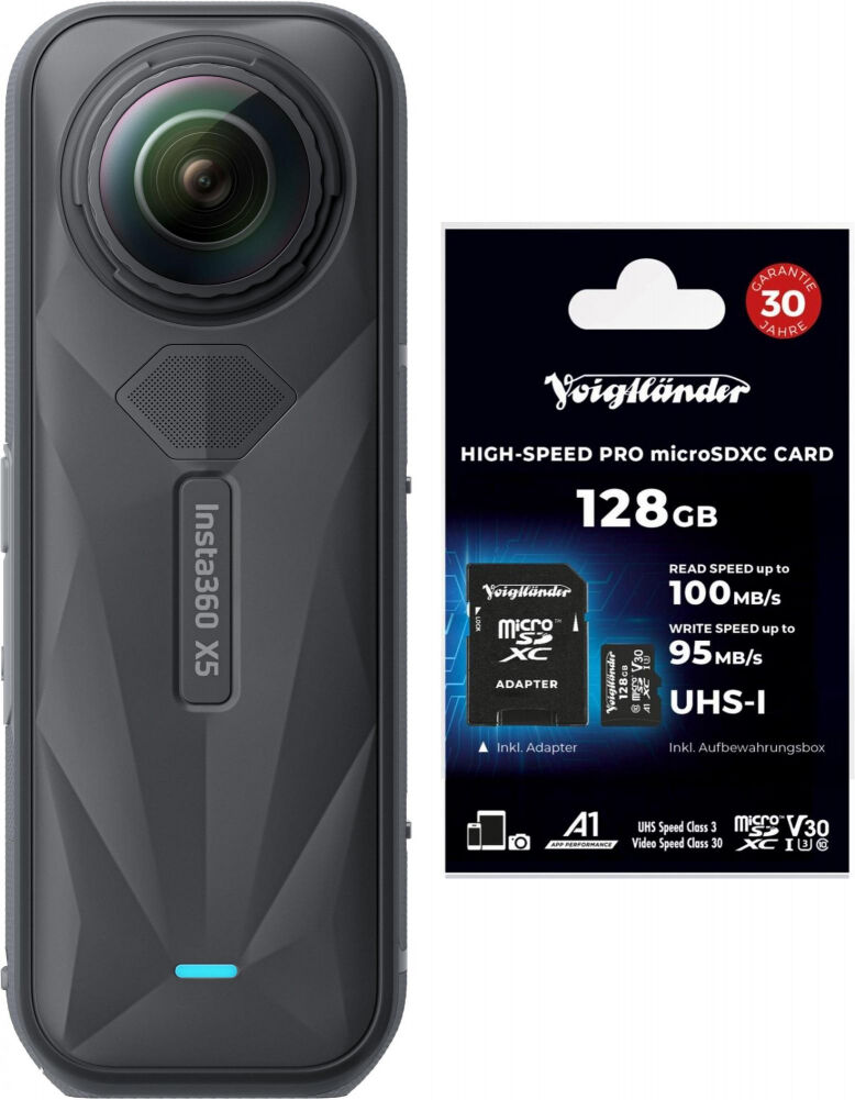 INSTA360 X5 Standard Bundle + Voigtländer 128GB Micro-SD Karte  Dealpreis