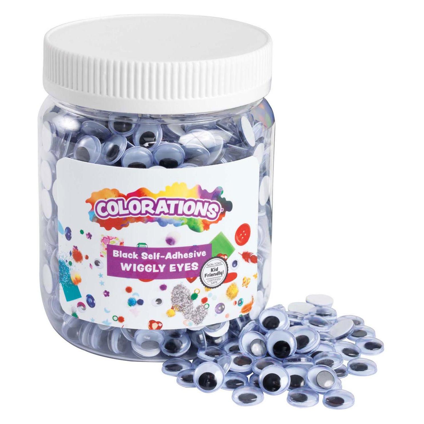 Colorations - Schwarze selbstklebende Wackelaugen, 1000 Stk. (60308182)