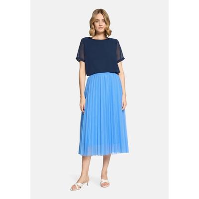Midirock BETTY & CO "Damen mit Plissee", Damen, Gr. 36, blau (hellblau), Netz, Obermaterial: 100% Polyester. Futter: 100% Polyester, figurumspielend lang, Röcke, Plissee