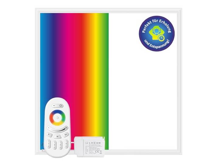 LECOM LED Panel 62x62 RGB + Neutralweiß 4000lm Rasterleuchte Fernbedienung
