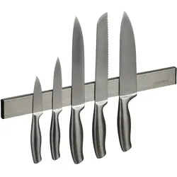 Relaxdays Selbstklebende Magnetleiste Schwarz,Silber