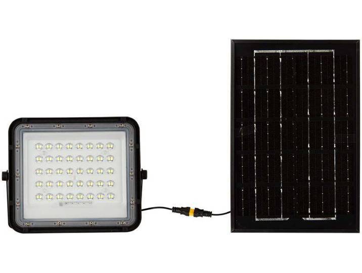 Projecteur LED Solar V-TAC 6W Télécommande\, AUTO\, Timer\, IP65 Noir VT-40W 6400K 400lm