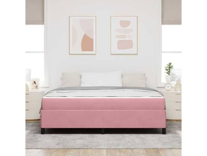 KTHLBRH Doppelbett mit Matratze, Rosa, 180 x 200 cm Minimalistisches Design, weicher Stoff, einfache Linien, geeignet für moderne Räume