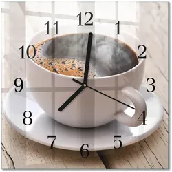 WANDUHR aus Glas 30x30 cm - Kaffee