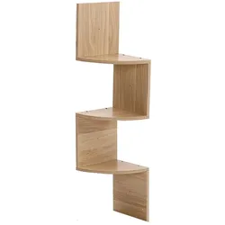 Livingandhome WANDREGAL 3-Stufig Wandmontage aus Holz in Hellbraun  Auffälliges Stufendesign Wandmontage möglich