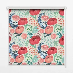 INNENROLLO - Fensterrollo - Rollo - 100x100 cm - Mohn