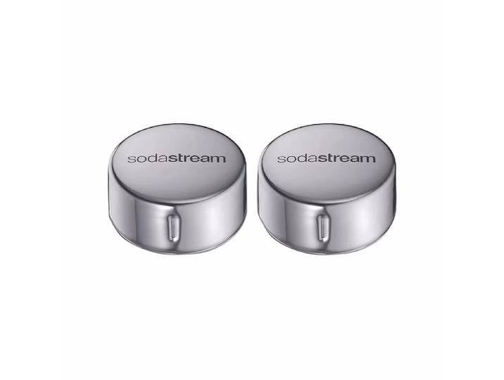 Sodastream Ersatzdeckel Edelstahl, 1 L Glaskaraffe DUO & E-DUO (2 Stk.) – Wassersprudler Zubehör