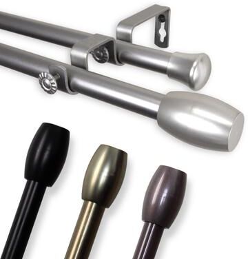 InStyleDesign Diego Adjustable Double Curtain Rod