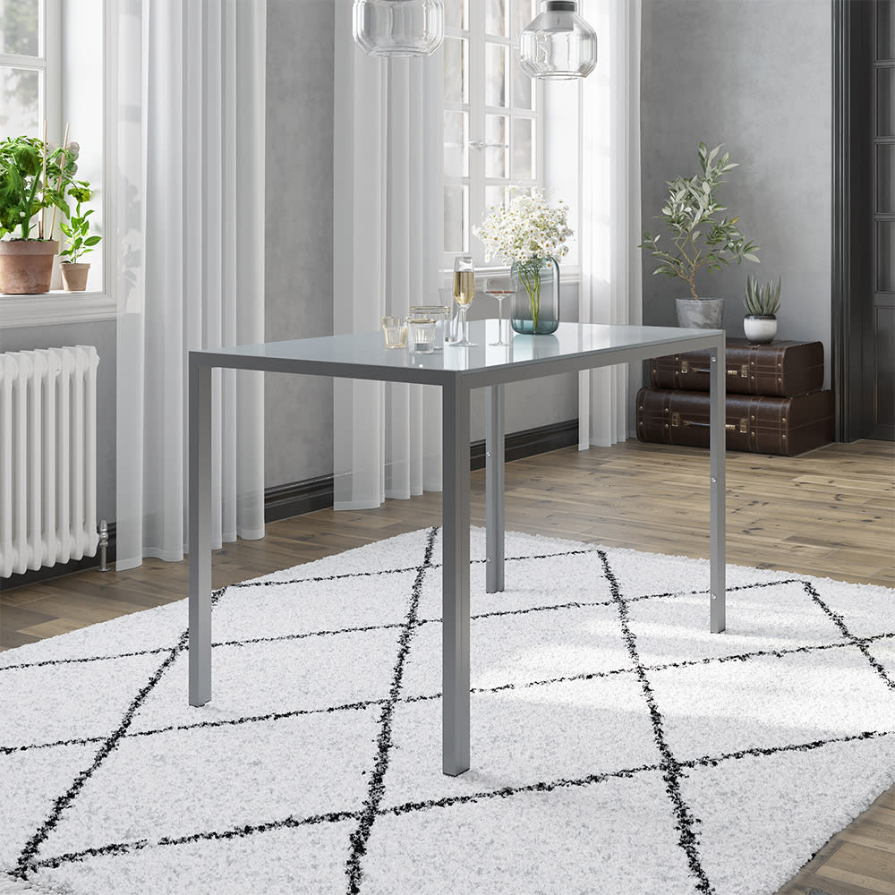 Vicco Table à manger, gris 120 x 70cm Gris 120x75x70cm