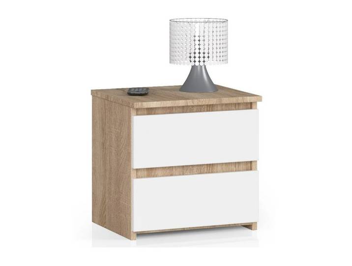 Raumhirsch Furniture Nachttisch praktisch & stilvoll - Nachtschrank - Nachtkommode Beistelltisch, Maße: 40x40x35 cm, 2 Schubladen, Soft-Close