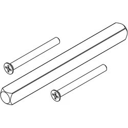 Griffwerk Set für Griffe ONE Griffpaare Vollstift 8x8x115mm -M4x60mm Schrauben TS 60-65mm