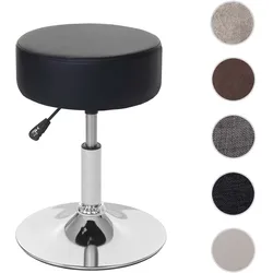 Hocker HWC-C22, Sitzhocker Schminkhocker, höhenverstellbar Ø 35cm ~ Kunstleder, schwarz
