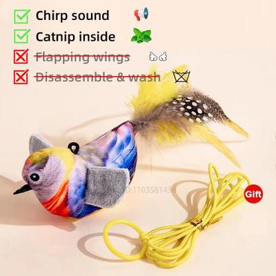 Uplift Picks USB Rechargeable Flapping Bird Cat Toy With Catnip Chirping Sound For Interactive Kitten Play g