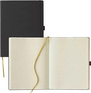 Lediberg Notizbuch Tucson ca. DIN A4 kariert, schwarz Hardcover 240 Seiten