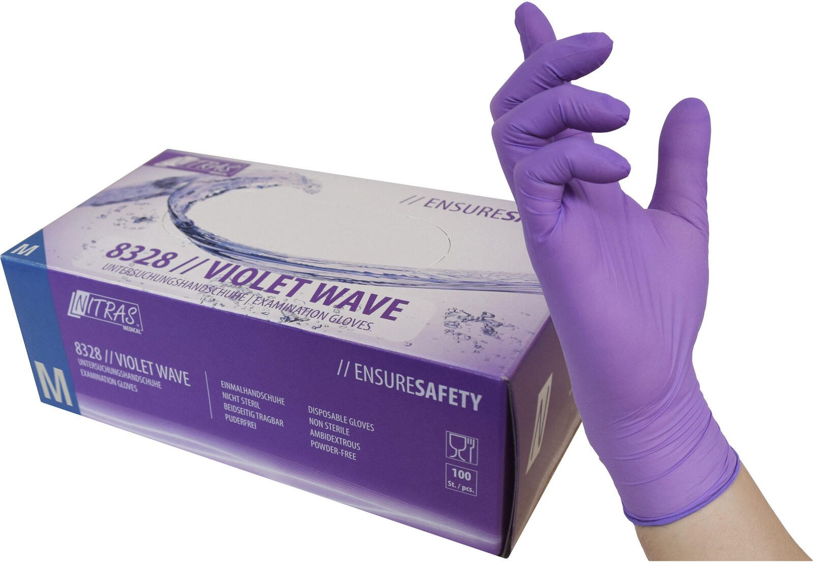 NITRAS® Einmalhandschuhe VIOLET WAVE M lila 8328