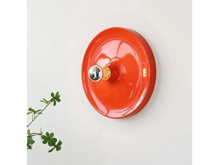 Lampes murales italiennes médiévales Bauhaus en métal Orange soucoupe volante lumière rétro salon couloir chambre chevet UFO applique murale