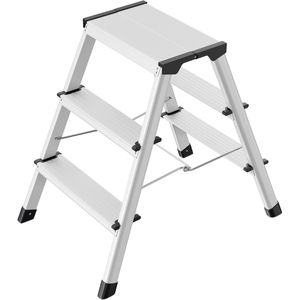 Hailo Klapptritt StandardLine D60, 4443-701, aus Aluminium, beidseitig begehbar, mit 2 x 3 Stufen