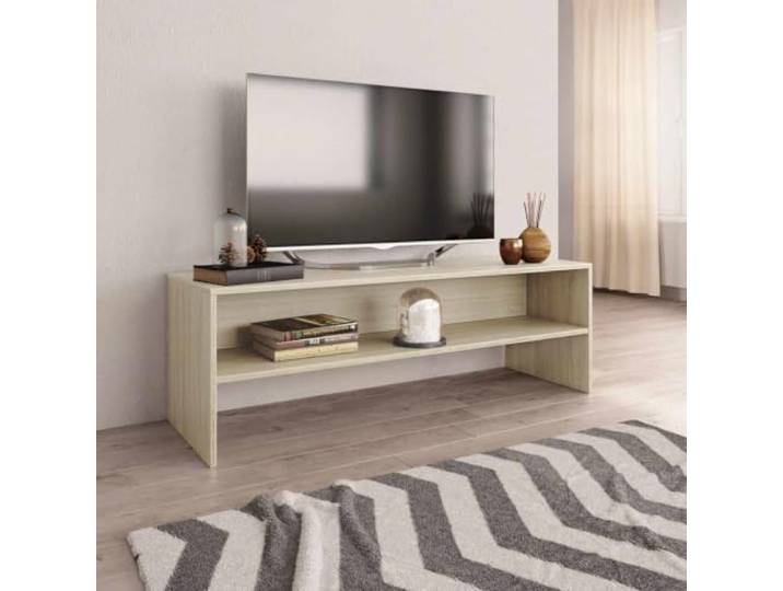 HEFZGDB TV-Schrank Sonoma-Eiche 120x40x40 cm Holzwerkstoff mit offenem Fach für Multimedia-Geräte und Zeitschriften, robuster Aufbewahrungsschrank, Zeitloses Design, leicht