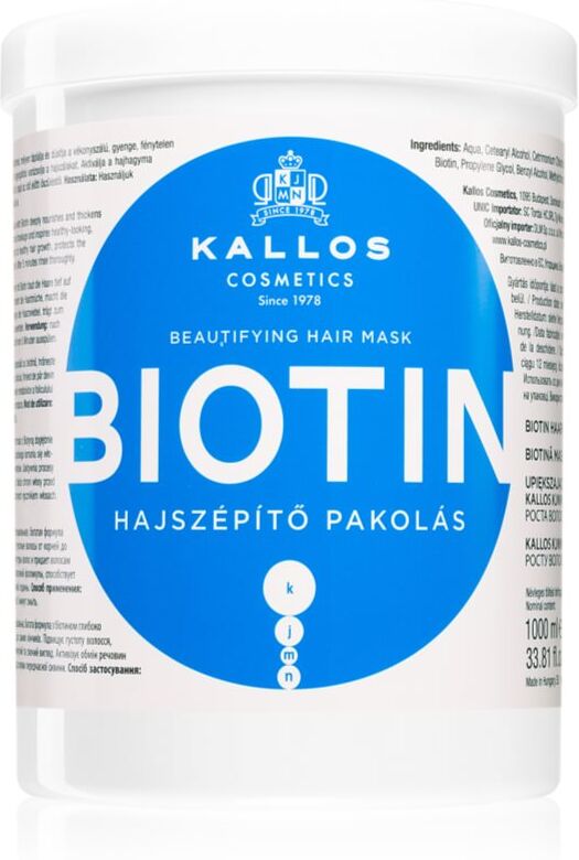 Kallos KJMN Professional Biotin Maske für dünnes, geschwächtes und brüchiges Haar 1000 ml