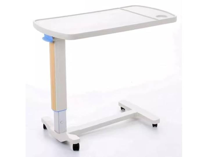 KADEUX Mobiler Pflegebett Beistelltisch C-förmiger Pflegetisch Auf Rollen, 71-101cm Höhenverstellbar Betttisch Für Sofa Bett, Metallgestell, ABS PC Tisch