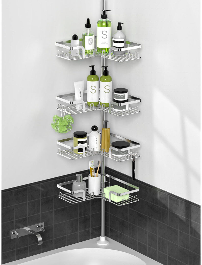 Rebrilliant Stainless Steel Shower Caddy Silver 290cm H X 25cm W X 25cm D