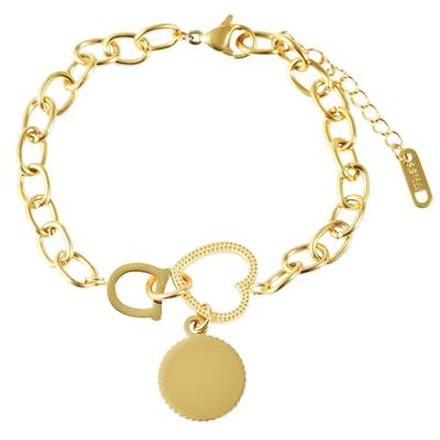 Armband ADELIA´S "Armband aus Edelstahl 17+3 cm", gold, Armbänder, Damen, 20cm, Edelstahl, Armband, Schöne Geschenkidee zum Jubiläum