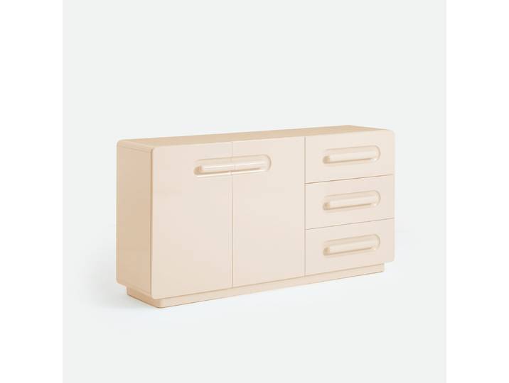 LA REDOUTE Buffet laqué, 2 portes, 3 tiroirs, NEWCOOL Blanc Ivoire