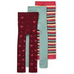 Tchibo - 3 Kinder-Frottee-Thermoleggings - Baby - Gr. 86/92 - weinrot