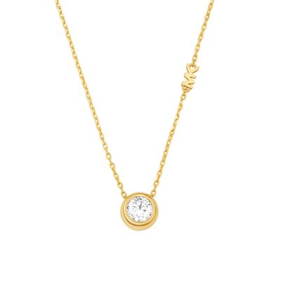 Kette mit Anhänger MICHAEL KORS "Premium", gold (gelbgoldfarben, kristallweiß), Halsketten, Damen, Metall, L: 50,5, mit Zirkonia (synth.)