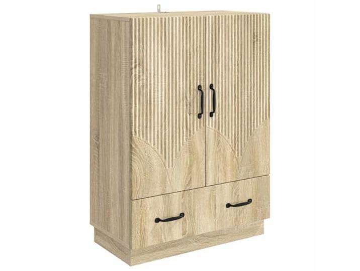 TEKGHUT Sideboard Sonoma-Eiche 66 x 34,5 x 92 cm Holzwerkstoff Buffet, verstellbare Regale, Schubladen, offene Fächer, Holzwerkstoff, Esszimmer, Wohnzimmer, Flur