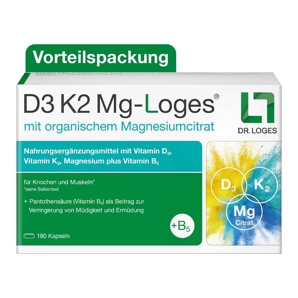 D3 K2 Mg-Loges Kapseln 180 St