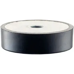Gummi-Anschlagpuffer, niedrige Ausführung/mit Durchgangsbohrung | d1=32 mm / h=18 mm | 25150.1134
