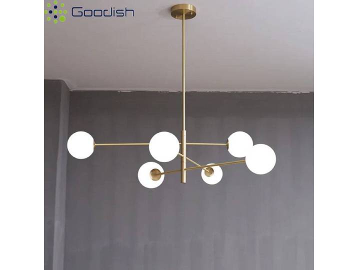 Lustres suspendus LED modernes minimalistes de luxe en verre et laiton pour salon, décoration intérieure