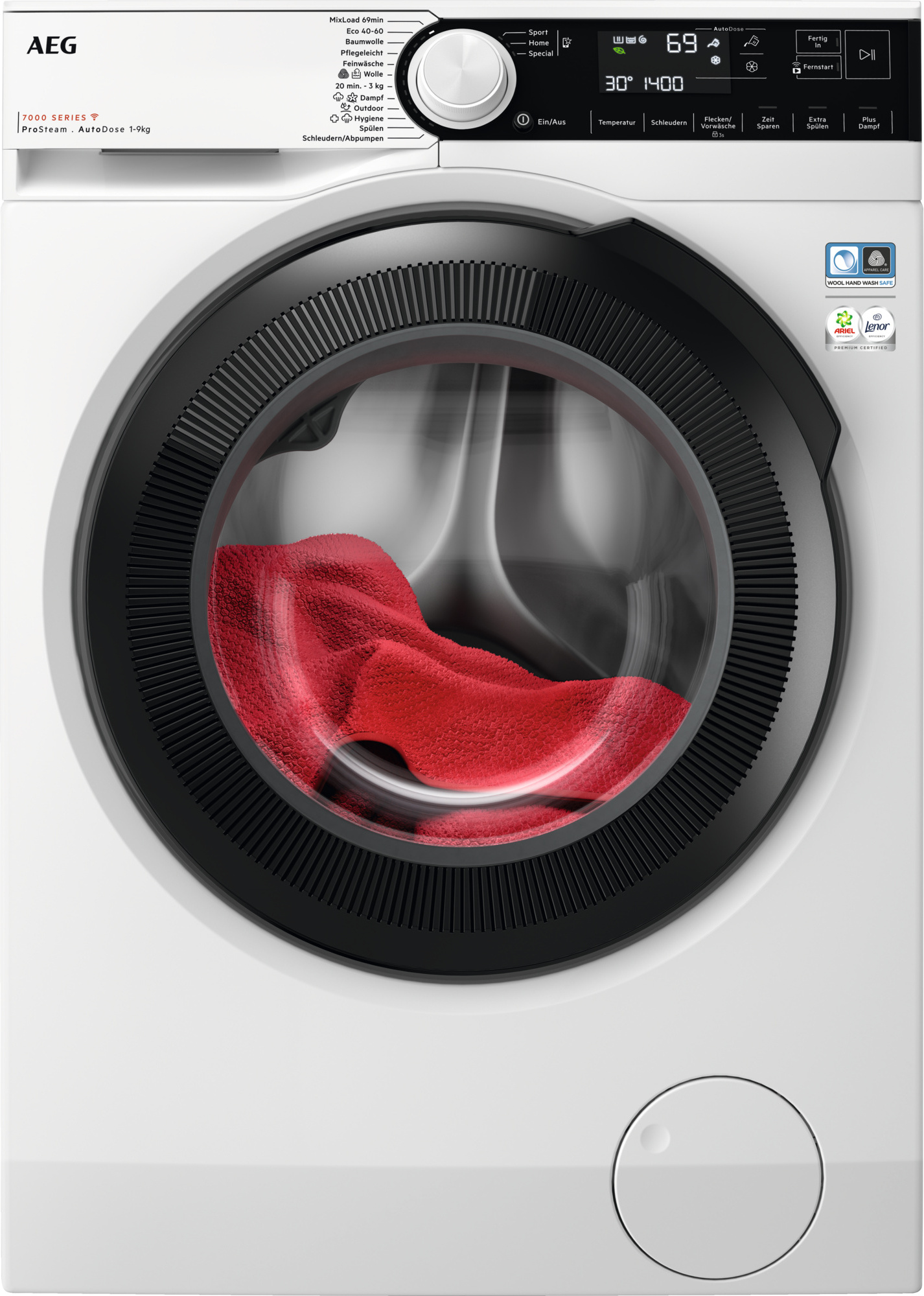 AEG 7000 ProSteam / AutoDose WiFi / 9 kg LR7D70490 Weiß