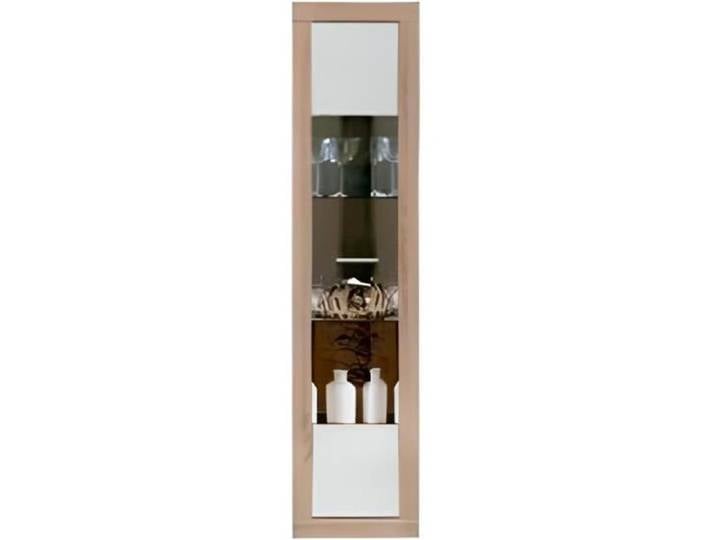 Vitrine avec 1 porte coloris Chêne Cambrian - Blanc - Longueur 44 x profondeur 35 x hauteur 190 cm